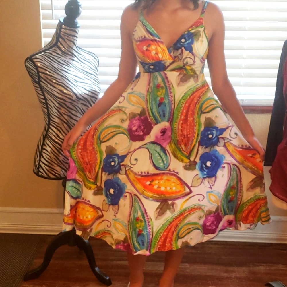 Summer dress, colorful, flarie,